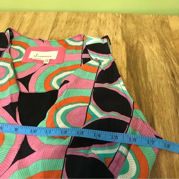Anthropologie Kenzie Asymmetrical Geometric Multicolor Retro Dress Size 6 Small - Picture 4 of 8